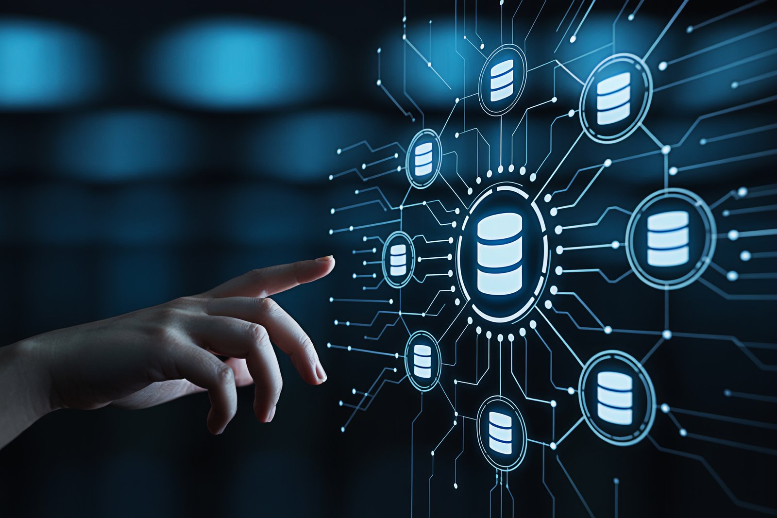 medium vecteezy human hand interacting with a digital database network on a 72929411 medium