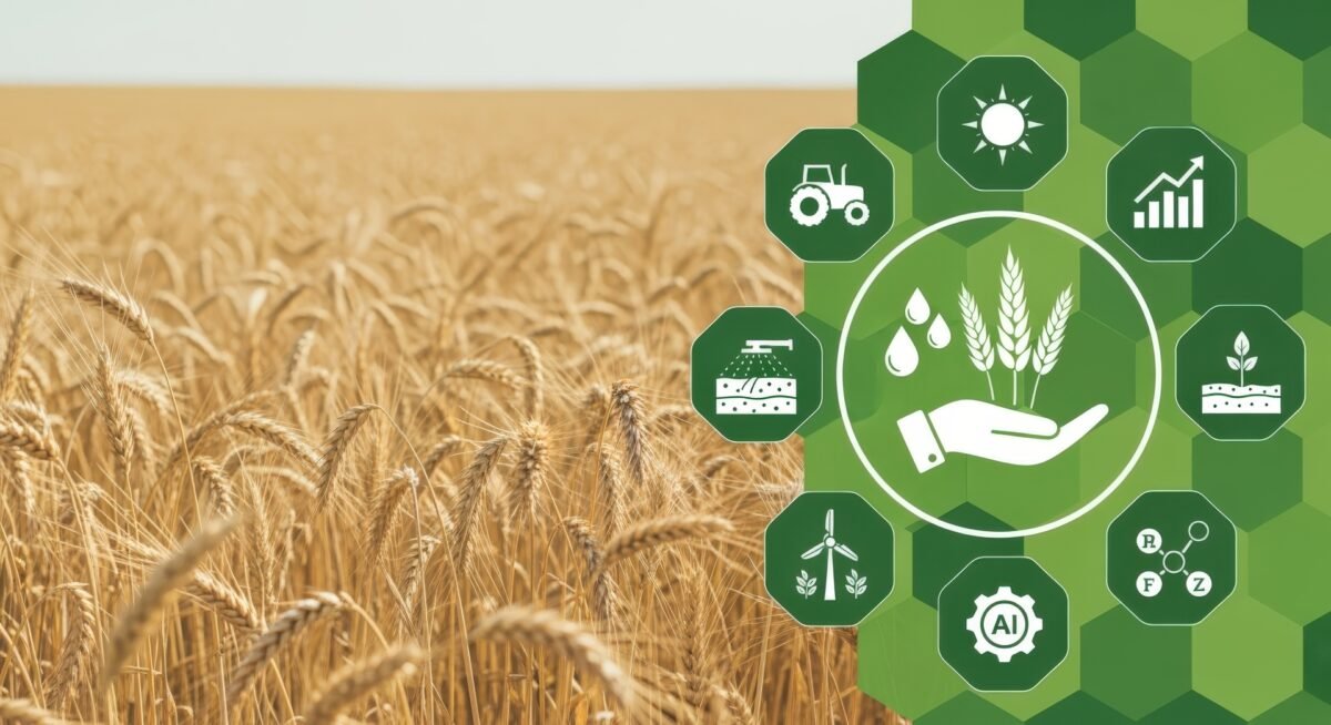 medium vecteezy wheat field with modern agricultural technology integration 70635033 medium